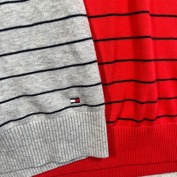 Lot of 2 Y2k Tommy Hilfiger‎ Sweater Vest Striped Sleeveless Knit Top Men's XL - Picture 4 of 9